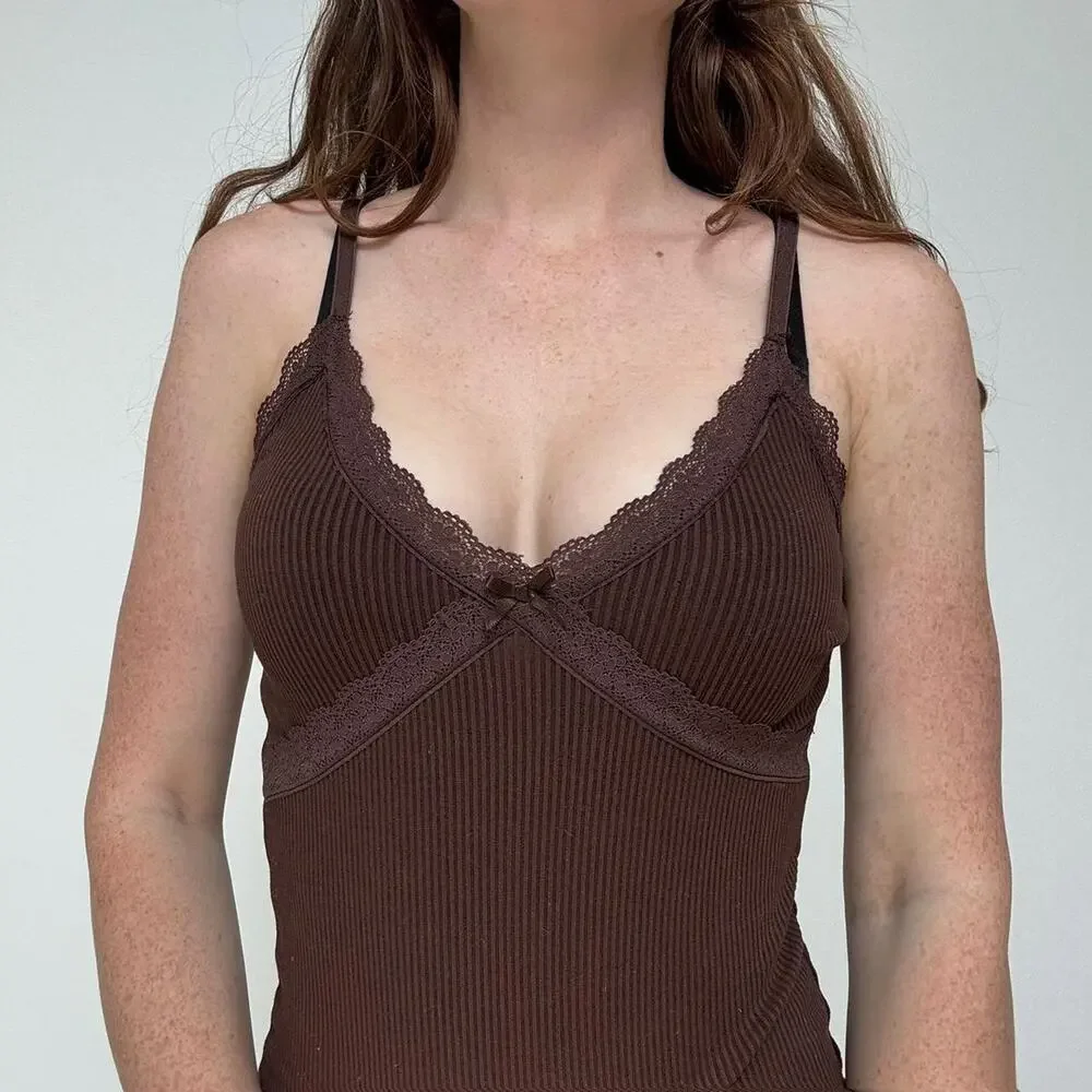 Brown sleeveless fitted mini dress